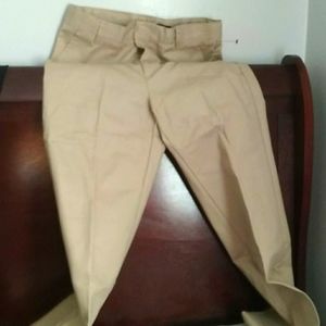 Beige silk pants